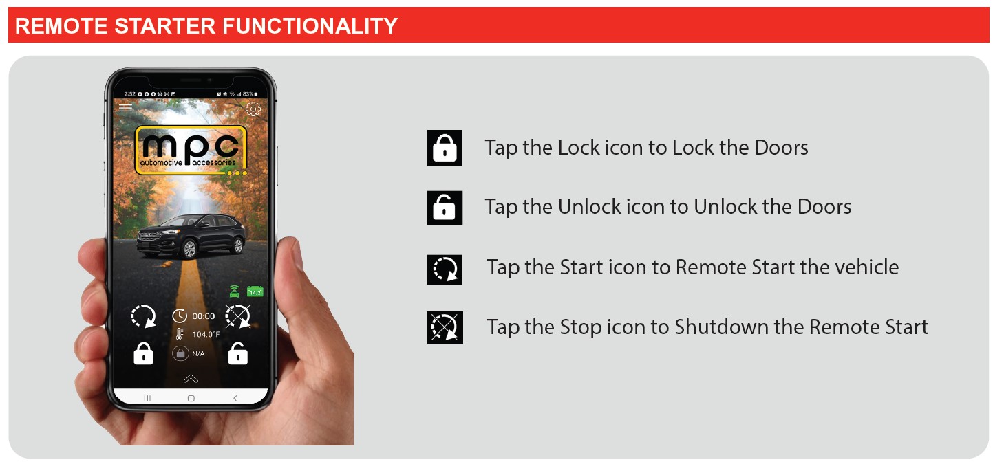 MyCar MPC app Remote Start Functiion